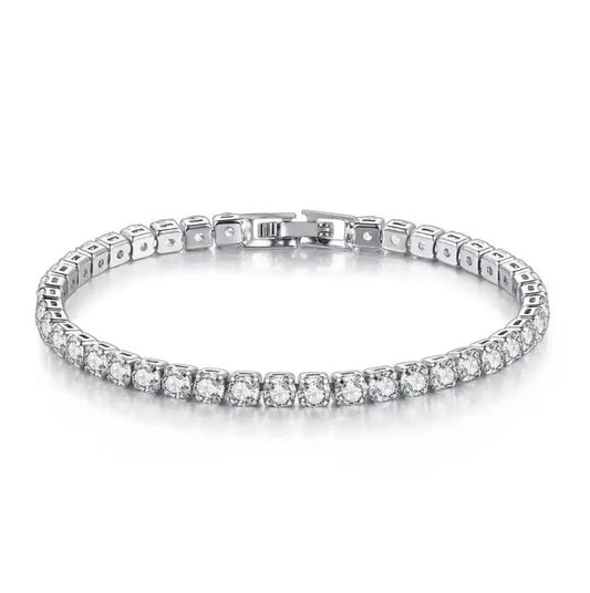 5 MM Authentic Moissanite/Silver Bracelet